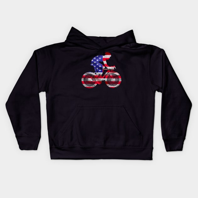 'Extreme Biking USA Flag' Awesome Bike Gift Kids Hoodie by ourwackyhome